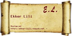 Ekker Lili névjegykártya